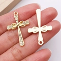 Golden alloy cross pendant with sparkling rhinestones for DIY jewelry making - Gold Rhinestone Infinity Cross (27073)