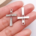 Silver infinity cross pendant with sparkling rhinestones for jewelry making - Silver Rhinestone Infinity Cross (27070)