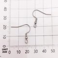 Crochets d'oreilles argentés en acier inoxydable avec ressort et bille, 18-20 mm - Crochet à Perle et Ressort (10169) 19x19mm
