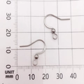 Crochets d'oreilles argentés en acier inoxydable avec boule pour création de bijoux DIY - Crochet Applati (10683) 11x13mm