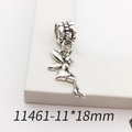 Antique silver fairy charm pendant for DIY bracelets and jewelry, 11x18mm size - Little Fairy Shape (11461)