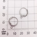 Paire de crochets d'oreilles 15mm en acier inoxydable argenté pour bijoux DIY - Crochet Rond (10684) 12x14mm
