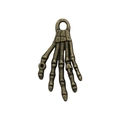 Bronze skeleton hand alloy charm pendant with loop for Halloween DIY jewelry making - Skeleton Hand