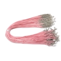 Collar de cordón de cera rosa 1,5mm con cierre de langosta plateado y cadena de extensión - Rosa