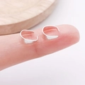 Silver metal U-shaped non-piercing ear cuffs with a minimalist matte textured finish - Connecting Buckle (12713) / 2000 Pieces/Pack (6x9mm) / Bright Silver
