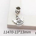 Antique silver angel charm with heart detail for DIY bracelets, size 13x13mm - Angel Shape (11470)