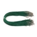 Collares de cordón encerado verde oscuro 1,5mm con cierre de langosta plateado y extensión - Verde