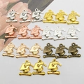 Miniature alloy graduation cap and scroll charms in six diverse metallic plated finishes - Graduation Season Set (SN267)