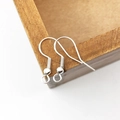 DIY silver earring hooks with 925 hallmark for handmade jewelry making kits - Silver Stamped 925 Ear Hook (11783)