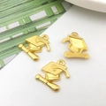 Golden graduation cap and diploma scroll alloy charm pendant for DIY jewelry making - 1.7x1.7cm / Gold