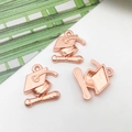Three rose gold mortarboard and diploma graduation charms for DIY jewelry design - 1.7x1.7cm / Rose Gold