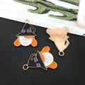 Pendentifs petite sorcière d'Halloween en émail orange et noir pour création de bijoux - Sorcier d'Halloween Noir et Orange