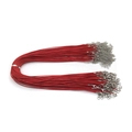 Pack de cordones rojos de 1,5mm para collares con cierre de langosta y cadena ajustable - Rojo