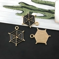 Pendentifs toile d'araignée Halloween en alliage noir et doré pour bijoux DIY - Toile d'Araignée d'Halloween Hexagonale Noire
