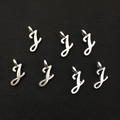 Pendentifs lettre J en cursive argentée pour la création de bijoux et de bracelets - Lettre I