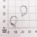 Silver stainless steel leverback earring hooks with hanging loops for DIY jewelry - Leverback Hook (10691) 9x15mm