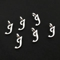 Pendentif lettre J en alliage argenté poli avec design cursif pour bijoux DIY - Lettre J