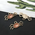Pendentif araignée en alliage doré avec émail brun pour la création de bijoux d'Halloween - Araignée d'Halloween Marron