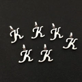 Pendentifs lettre K en alliage argenté pour la fabrication de bijoux DIY lot de 6 - Lettre K