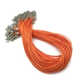 Cordones de collar encerados naranjas de 1,5 mm con cierres de langosta y extensiones - Naranja