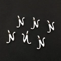 Lot de 6 pendentifs lettre N en alliage argenté pour la création de bijoux et bracelets - Lettre N