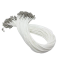 Lote de collares de cordón encerado blanco de 1,5 mm con cierre de langosta plateado - Blanco