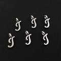 Lot de 6 pendentifs lettre J en alliage argenté pour la création de bijoux DIY - Lettre T