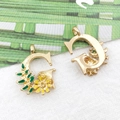 Gouden letter G hanger van legering met bloemen emaille voor DIY sieraden maken - Emaille Bloemen Letter G