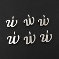 Pendentifs alphabet W en alliage argent poli pour la création de bijoux DIY - Lettre W