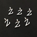 Lot de six breloques lettre Z en alliage argenté poli pour la création de bijoux DIY - Lettre Z