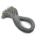 Paquete de collares de cordón encerado gris de 1,5 mm con cierres de langosta plateados DIY - Gris
