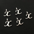 Pendentif lettre X en alliage argenté vintage pour la création de bijoux et bracelets - Lettre X