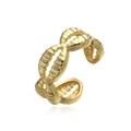 Anello marino regolabile placcato oro con motivo a conchiglia ondulato traforato - Oro Conchiglia Piccola