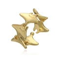 Dettaglio dell'anello regolabile in oro lucido con design astratto di creature marine - Manta Dorata