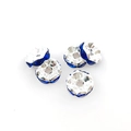 6mm silver spacer bead with dark blue crystals for DIY jewelry bracelet making - 8MM (100 Pieces/Pack) / Royal Blue (14650)