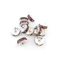 DIY jewelry 8mm silver crystal spacer beads with purple rhinestones for bracelets - 8MM (100 Pieces/Pack) / Purple (14651)