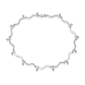 Silver wave chain necklace with sparkling heart pendants and cubic zirconia detail - Platinum White Zircon Heart Wave Necklace