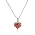 Luxuriöse Halskette mit rotem Herzanhänger und silberfarbener Kette aus Edelstahl - Weißgold Roter Zirkonia Herz Halskette
