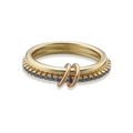 Luxury 18K gold linked rings with pave-set deep blue sapphire stones in stacked style - Gold Plated Blue Zirconia