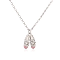Dettaglio del ciondolo scarpetta da ballo con smalto rosa e zirconi su argento - Collana argento rosa
