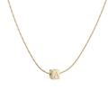 Collier avec pendentif carré lettre A plaqué or 18 carats pour femme avec chaîne délicate - Collier Lettre A Carré Or