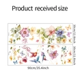Dimensioni dettagliate degli adesivi da parete con fiori, farfalle e colibrì - Fiore Farfalla Colibrì Romantico Estetico (HY-C006) / 30*90CM*2pcs/HY-C006