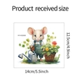 Adhesivo de pared ratón regando flores especificaciones y tamaño 14cm x 12,5cm - 12.5*14cm (HY-KG008)