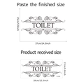 Sticker mural TOILET avec cadre classique, vinyle autocollant noir pour porte de WC - Style de Lettre TOILET (FX-A296) / Taille de Mise en Page 17x39cm