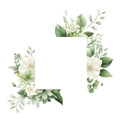 Dettaglio adesivo murale con fiori bianchi e foglie verdi per decorazione casa - Stile Naturale Fresco Fiore Bianco Foglie Verdi (HY-KG016)