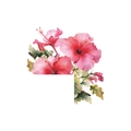 Detaillierte L-förmige tropische Hibiskusblüten-Sticker für Wand- und Schalterdeko - Rosa Hibiskus Stil (HY-KG002) / 14.5x14.5cm