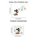 Adesivo murale luminoso con ragazza che soffia bolle e decorazione floreale colorata - Blu Luminoso