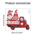 Adesivo murale gnomi di San Valentino in camion rosso dimensioni 26cm x 29cm - 26x29cm (HDZ012)