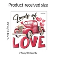 Dimensioni del adesivo murale camion rosa di San Valentino con palloncini a cuore 27x29cm - 27x29cm