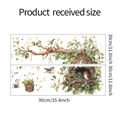 Detailed sheet dimensions of watercolor tree branch and bird nest wall stickers - 30x90cm x 2pcs (HY-C011)
